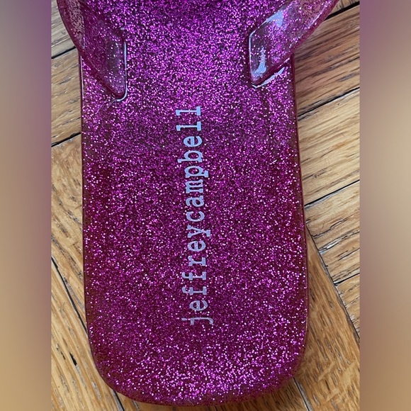 Jeffrey Campbell Floralee Women Glitter Pink Floral Jelly Sandals Size 9 NEW - Picture 7 of 10